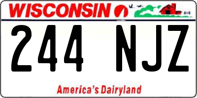 WI license plate 244NJZ