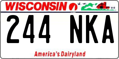 WI license plate 244NKA