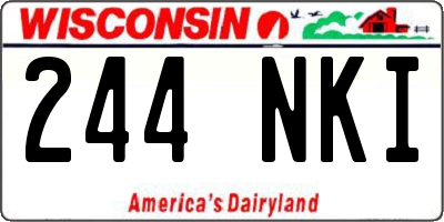 WI license plate 244NKI