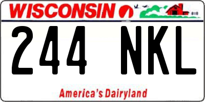 WI license plate 244NKL