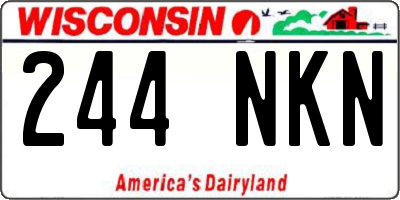 WI license plate 244NKN
