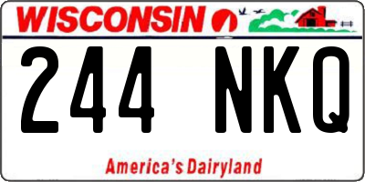 WI license plate 244NKQ