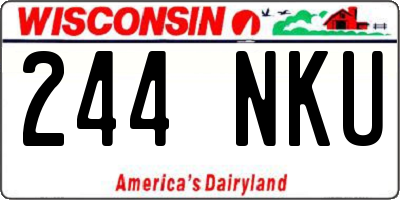 WI license plate 244NKU