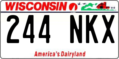 WI license plate 244NKX