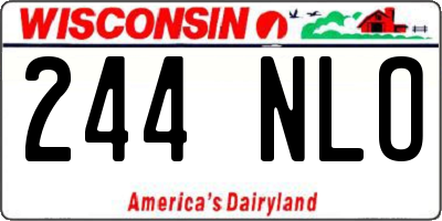 WI license plate 244NLO
