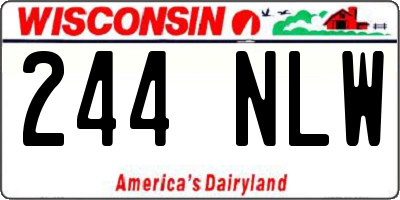 WI license plate 244NLW