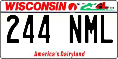 WI license plate 244NML