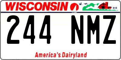 WI license plate 244NMZ