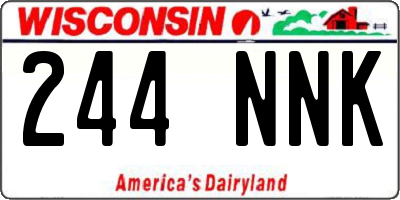 WI license plate 244NNK