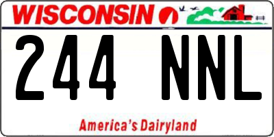 WI license plate 244NNL