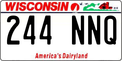 WI license plate 244NNQ