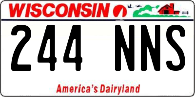WI license plate 244NNS