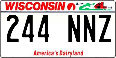 WI license plate 244NNZ
