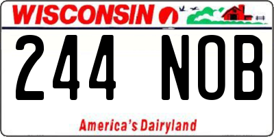 WI license plate 244NOB