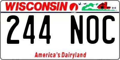 WI license plate 244NOC