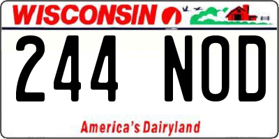 WI license plate 244NOD