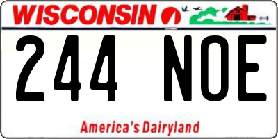 WI license plate 244NOE