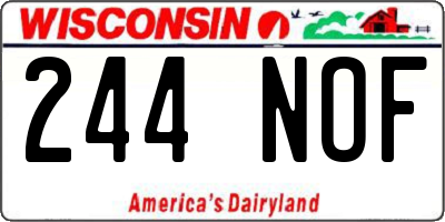 WI license plate 244NOF