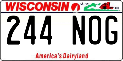WI license plate 244NOG