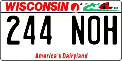 WI license plate 244NOH