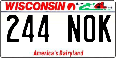 WI license plate 244NOK