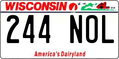 WI license plate 244NOL