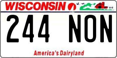 WI license plate 244NON