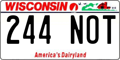 WI license plate 244NOT