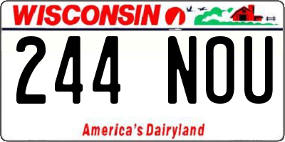 WI license plate 244NOU