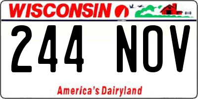 WI license plate 244NOV