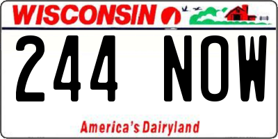 WI license plate 244NOW