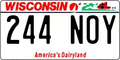 WI license plate 244NOY