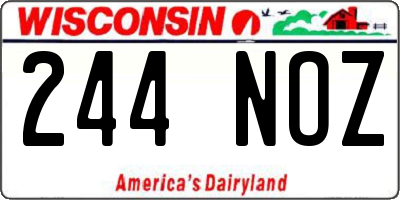 WI license plate 244NOZ