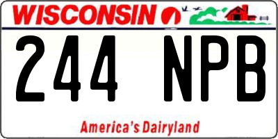 WI license plate 244NPB