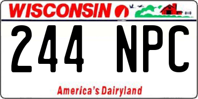 WI license plate 244NPC
