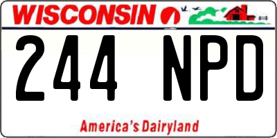 WI license plate 244NPD
