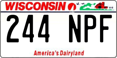 WI license plate 244NPF