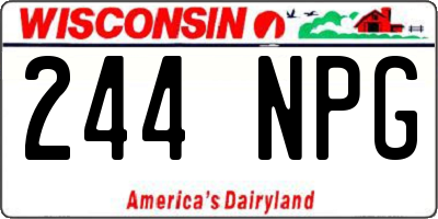 WI license plate 244NPG