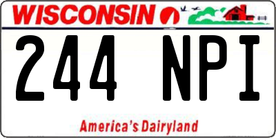 WI license plate 244NPI