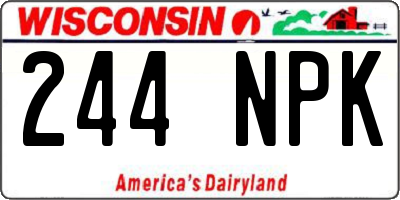 WI license plate 244NPK