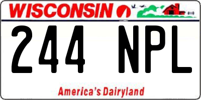 WI license plate 244NPL