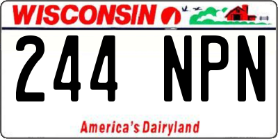 WI license plate 244NPN