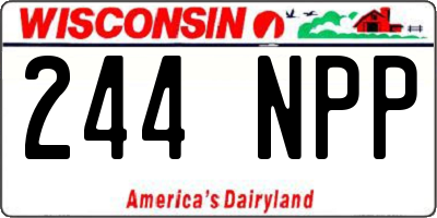 WI license plate 244NPP