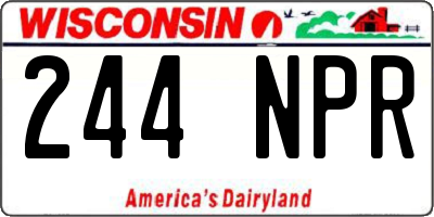 WI license plate 244NPR