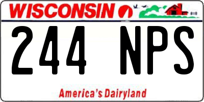 WI license plate 244NPS