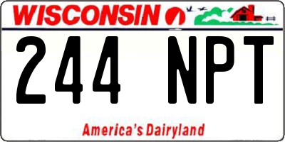 WI license plate 244NPT