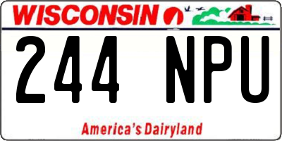 WI license plate 244NPU