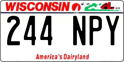 WI license plate 244NPY