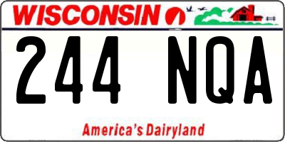 WI license plate 244NQA