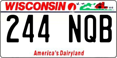 WI license plate 244NQB
